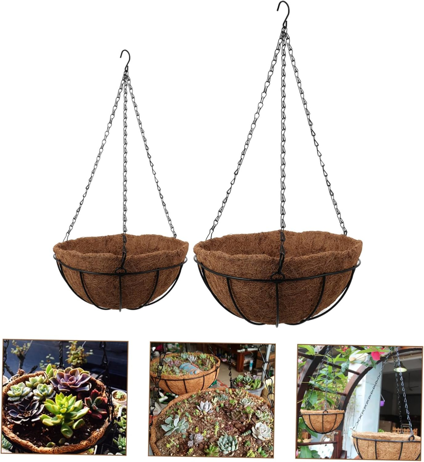 Sosoport 2Pcs Hanging Flower Pots Creative Home Decor Vertical Plant Pots for Office image number 2