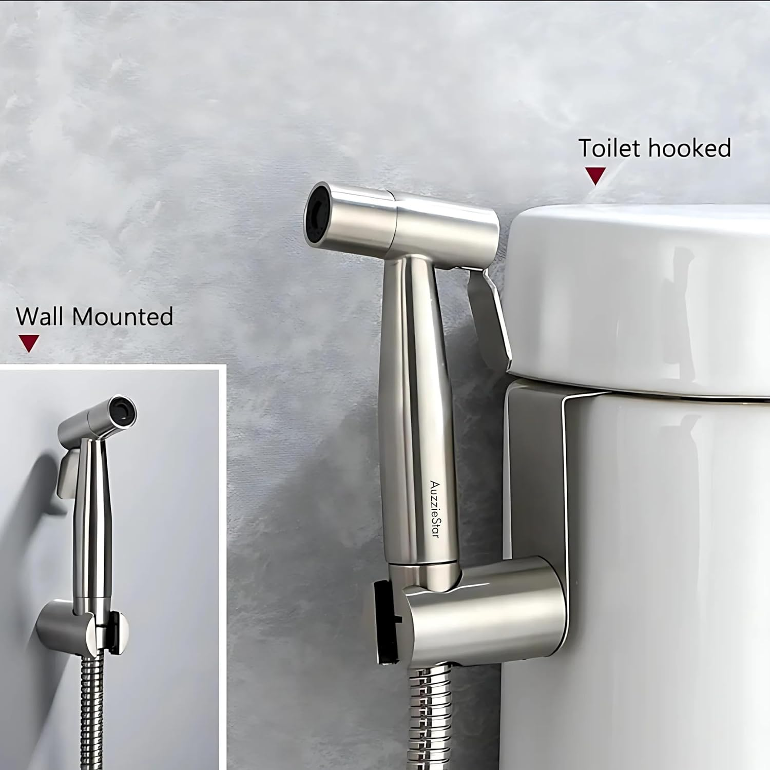 Toilet Bidet Spray Set (Pack of 2) - Auzziestar Premium Stainless Steel Bidet Toilet Spray with 150Cm Leakproof Hose for Personal Hygiene, 100% Fit for All Australian Toilets image number 1