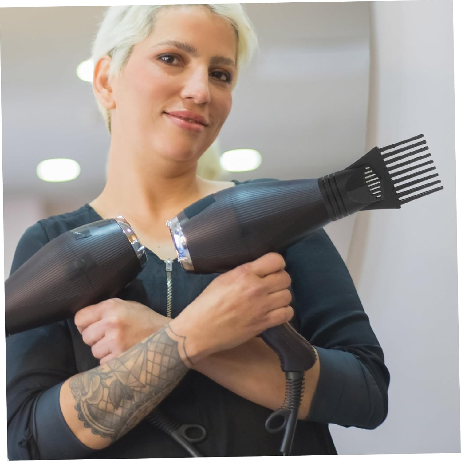 CTIRCHIU 2Pcs Hair Dryer Diffuser Comb Attachment Blow Dryer Nozzle with Uniform Heat Dissipation Lightweight Compact Design for Smooth Styling image number 4