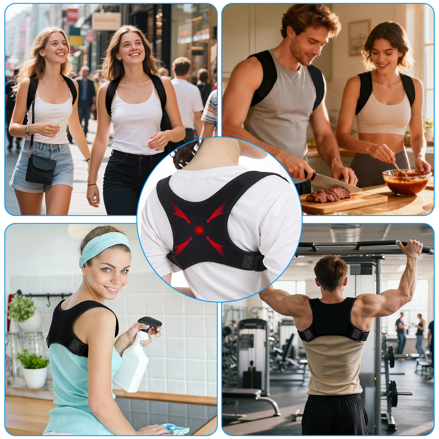 Posture Corrector for Men & Women ,Adjustable Upper Back Brace for Spine Alignment, Shoulder & Neck Support , Breathable Back Straightener for Clavicle, Slouching & Posture Correction Pain Relief image number 6