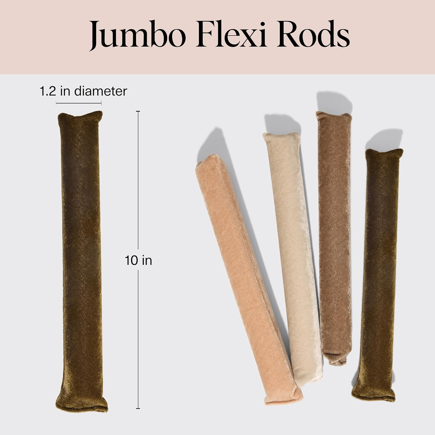 Kitsch XL Flexi Rods for Heatless Curls Overnight - Soft Velvet Hair Rollers for Women - Hair Curlers to Sleep in - Eucalyptus, 4Pcs