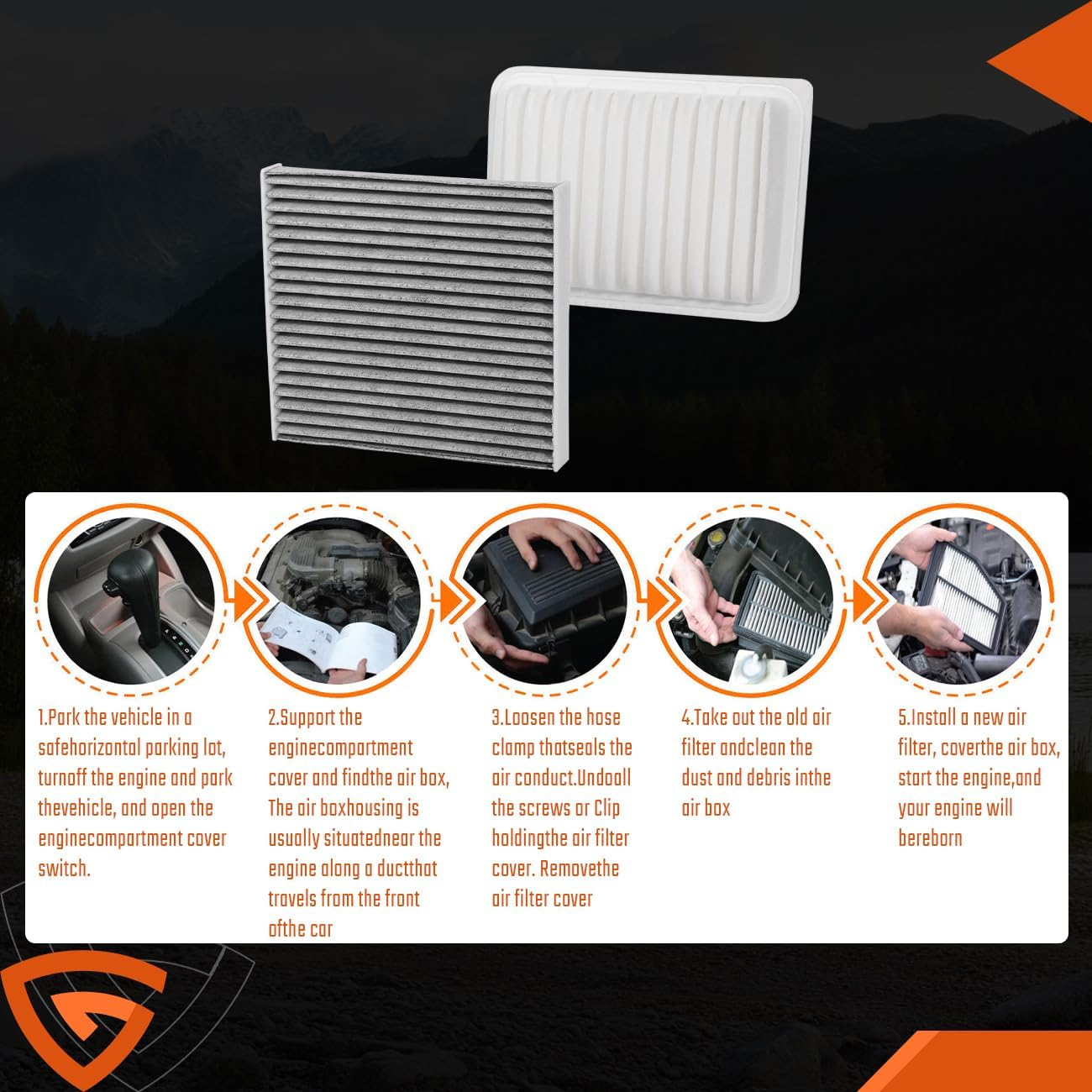 Engine and Cabin Air Filter Combo Set Compatible with Toyota Scion Pontiac Vehicle Corolla 2009-2019 Matrix 2009-2014 Yaris 2006-2018, Xd 2008-2014, Vibe 2009-2010 Replace# 87139-07010 17801-21050 image number 4