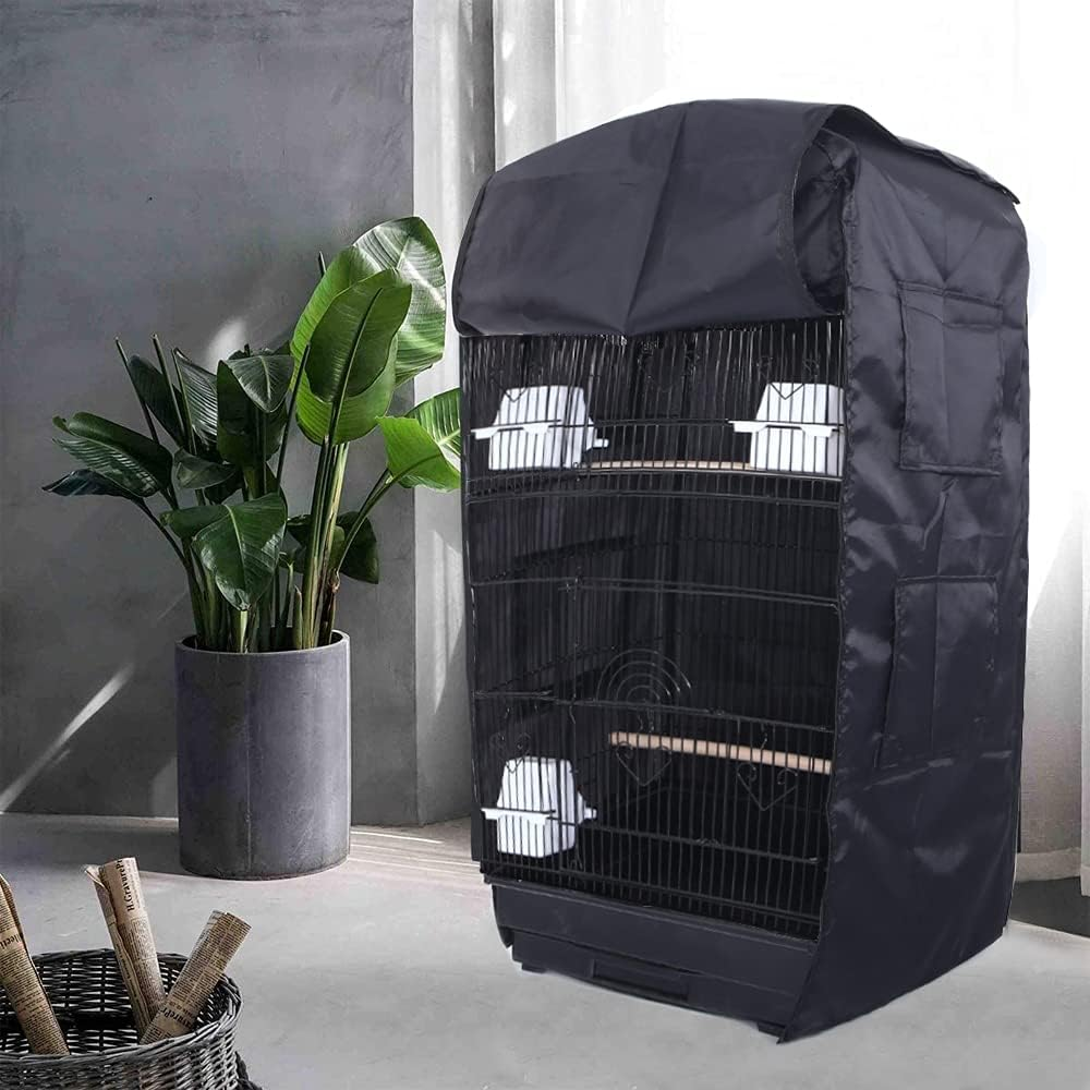 ASOCEA Extra Large Bird Parrot Cage Cover Good Night Birdcage Cover Universal Blackout for Parakeets Budgies Macaw Conure Square Cages - Black image number 5