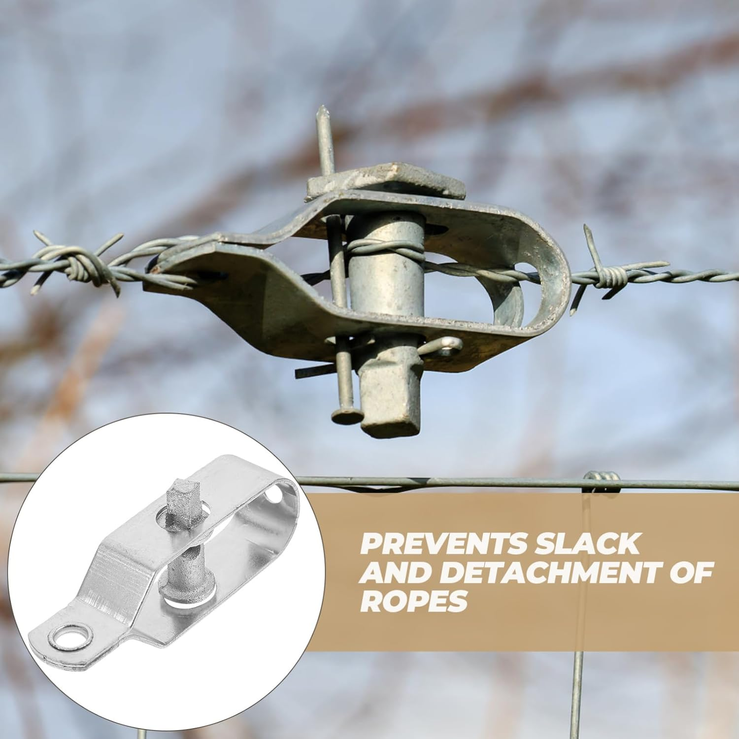 ULTECHNOVO 10Pcs Steel Wire Fence Strainer Tool Heavy Duty Tensioner for Greenhouse and Outdoor Use Easy Installation Stable Securing image number 1