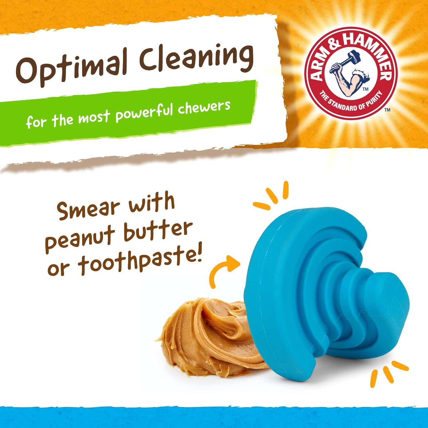 Arm & Hammer Rock N' Roller Axis Rubber Chew Toy for Dogs | Bouncing, Rolling, Chewable, Fetchable Dog Toy Made with Natural Rubber and Baking Soda to Help Redirect Destructive Chewing