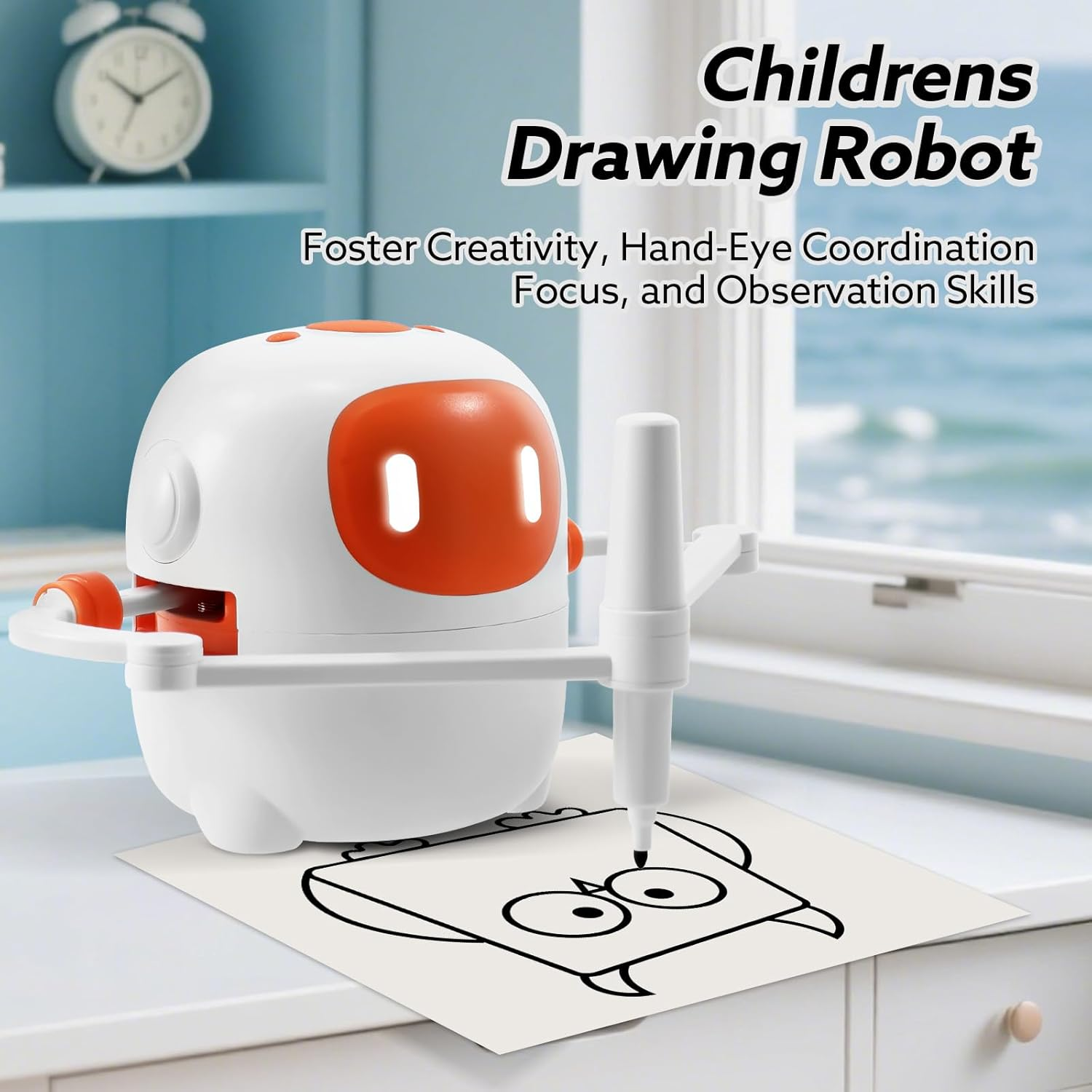 MAOCG Drawing Robot for Kids with 100 Cards, Voice Interactive Educational Drawing Machine, Montessori Painting Learning Toys for 3 4 5 6 7 8 Year Old Boys Girls Birthday Party image number 1