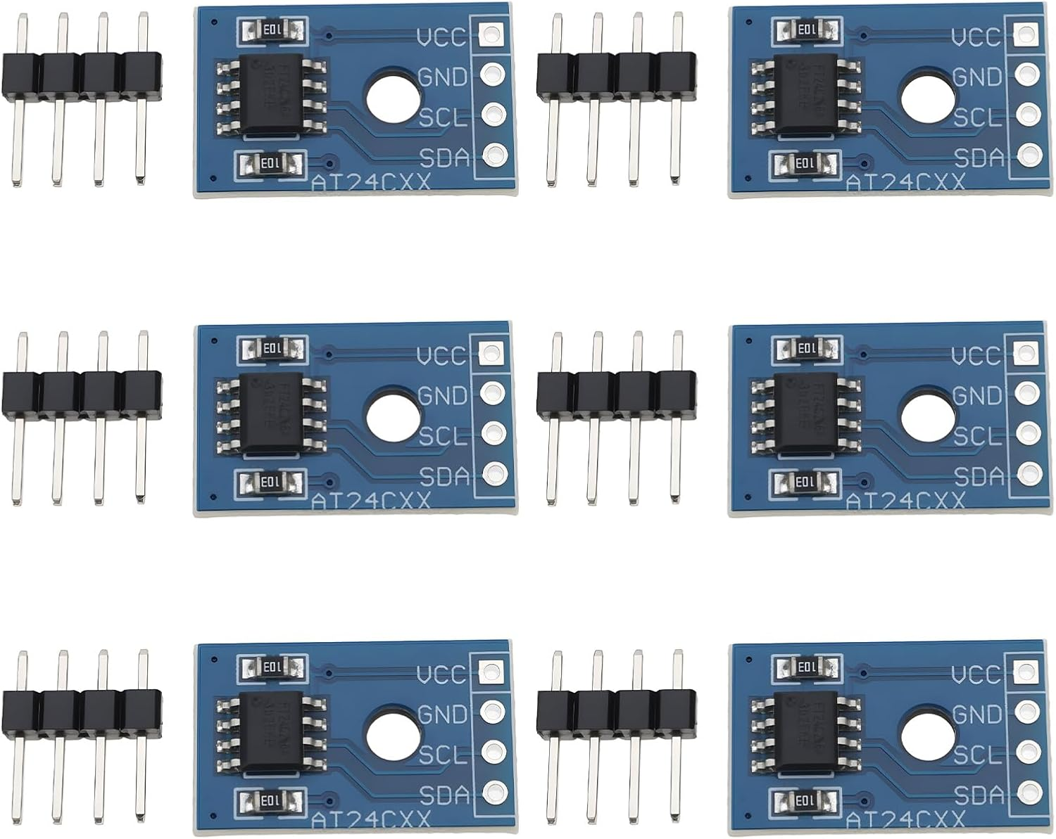 Create Idea 6X AT24C256 SMD Memory Module I2C Interface Serial EEPROM 2.7-5.5V 5Ma Suitable for Data Storage Module image number 6