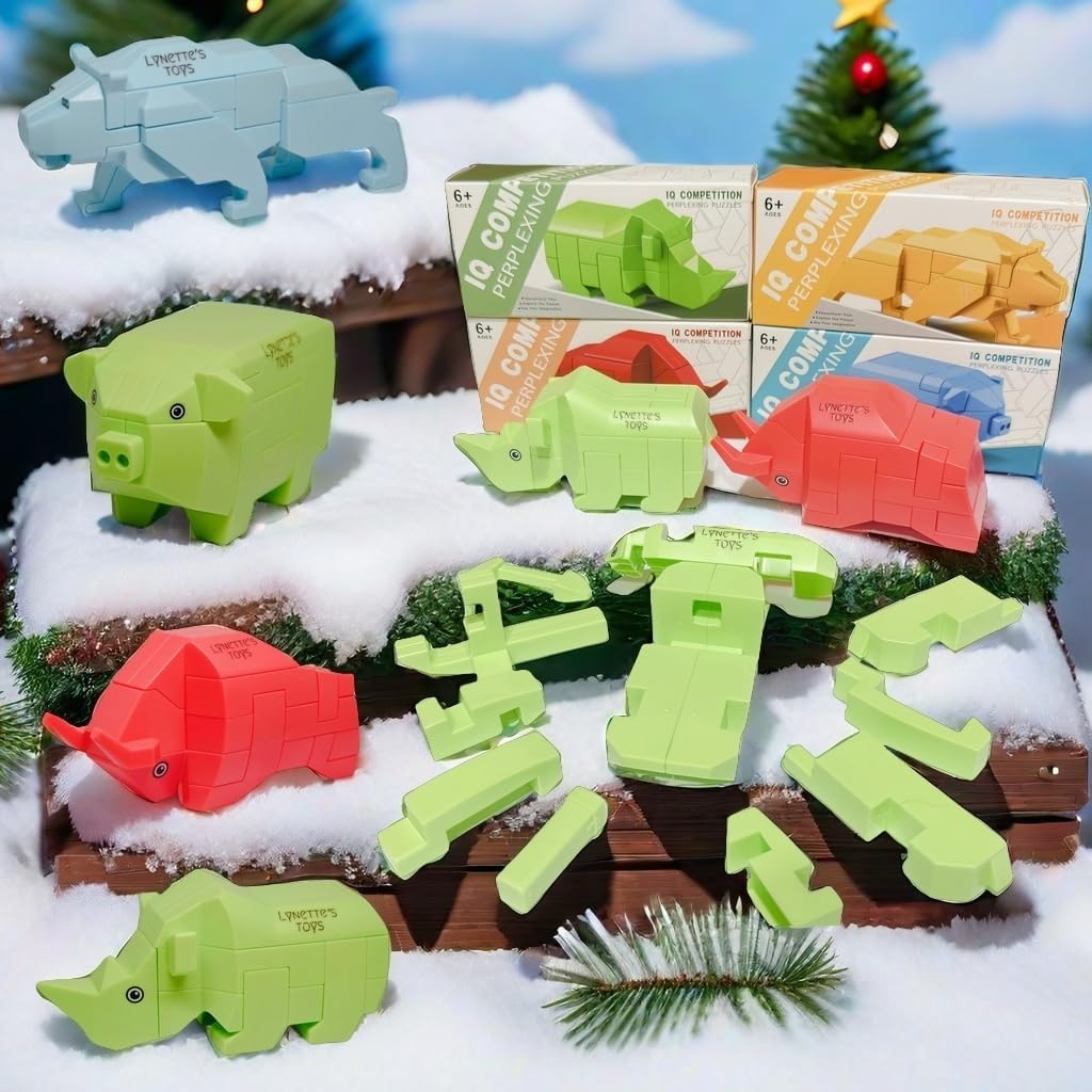 Lynette'S Toys Lenged of Zanghai Tranditional Chinese LUBAN Lock 3D Puzzle Animal - Creative Interlocking Toy,Brain Teaser for Kids Aged 6+ Toy, Brain Bolt, Montessori (Leopard) image number 2