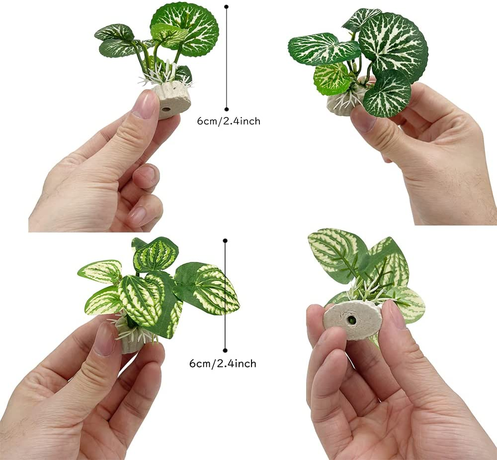 Aquarium Plants Fish Tank Decorations Composite Plastic Artificial Plant Goldfish Waterscape Fish Hides Plastic Driftwood Silk Leaf Set (Type-A) image number 3