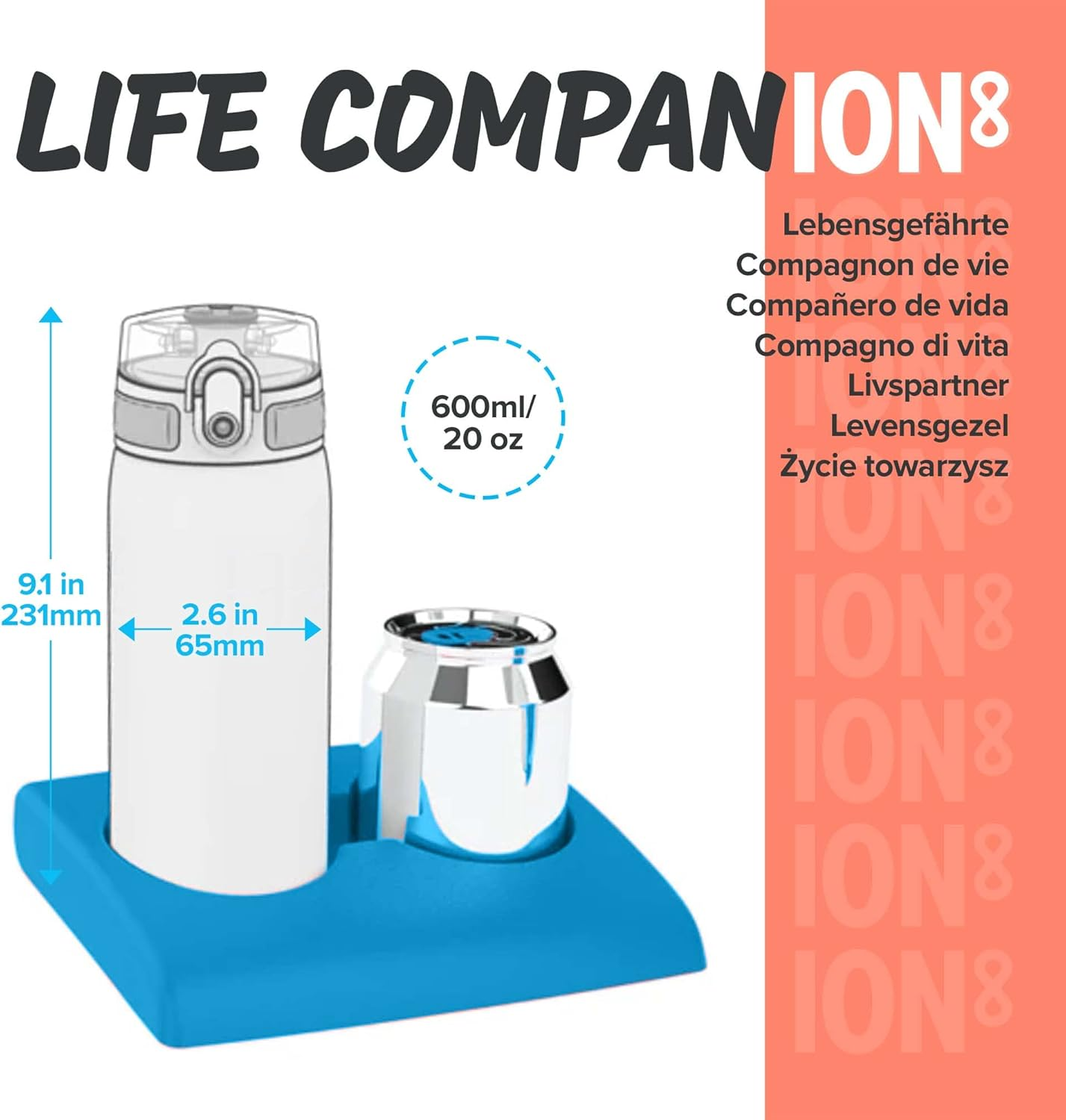 Ion8 500Ml Water Bottle, BPA Free, Leakproof, Dishwasher Safe, Easy Open, Secure Lock, Clear Drinks Bottle for Boys & Girls, Small Gym Sports Drinking Water Bottle 500Ml image number 6