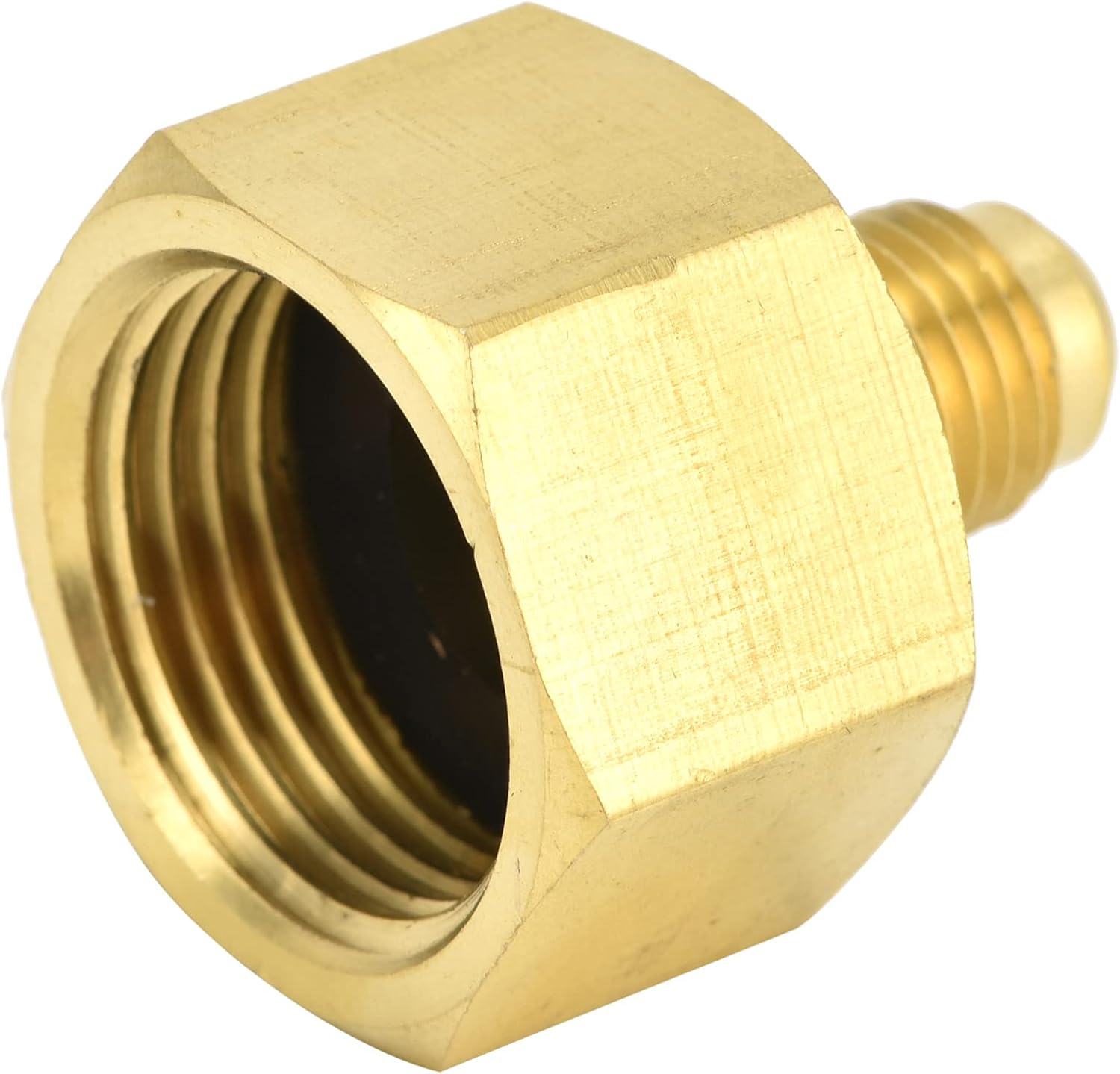 Adaptor Converter Connector, W21 to 1/4 Brass Refrigerant Tank Adapter for R32 R134A Valve Core Air Conditioning Line Repair Tools image number 6