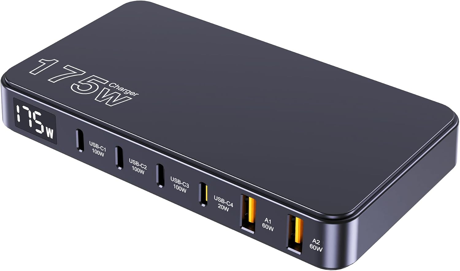 Tobetravel 175W USB C Charger, 6-Ports LCD Display Ultra-Thin Gan Charger, PD 100W PPS 45W QC60W Fast Charging Station for Macbook Laptop, Iphone 16 15, Galaxy S25/S24 Ultra, Ipad and More image number 5