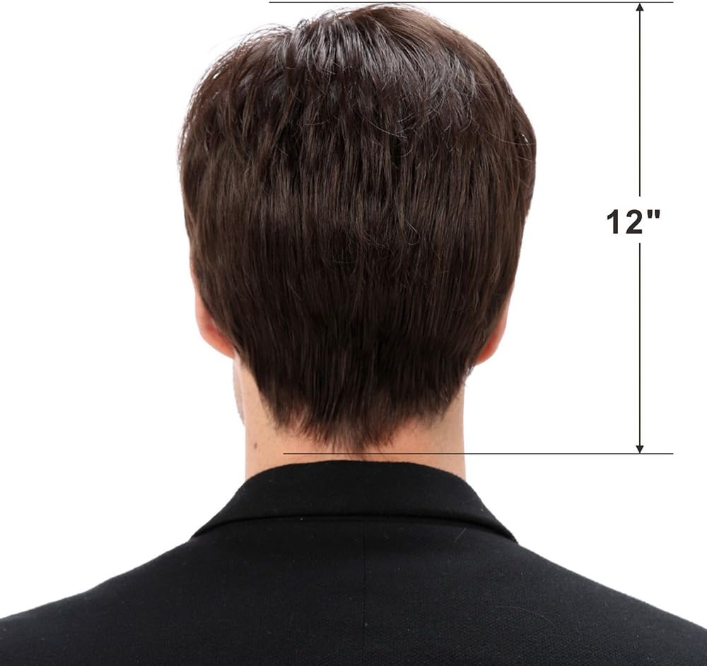 Stfantasy Wigs for Men Natural Short Brown Layered Hair Male Daily Costume Party Full Wig image number 3