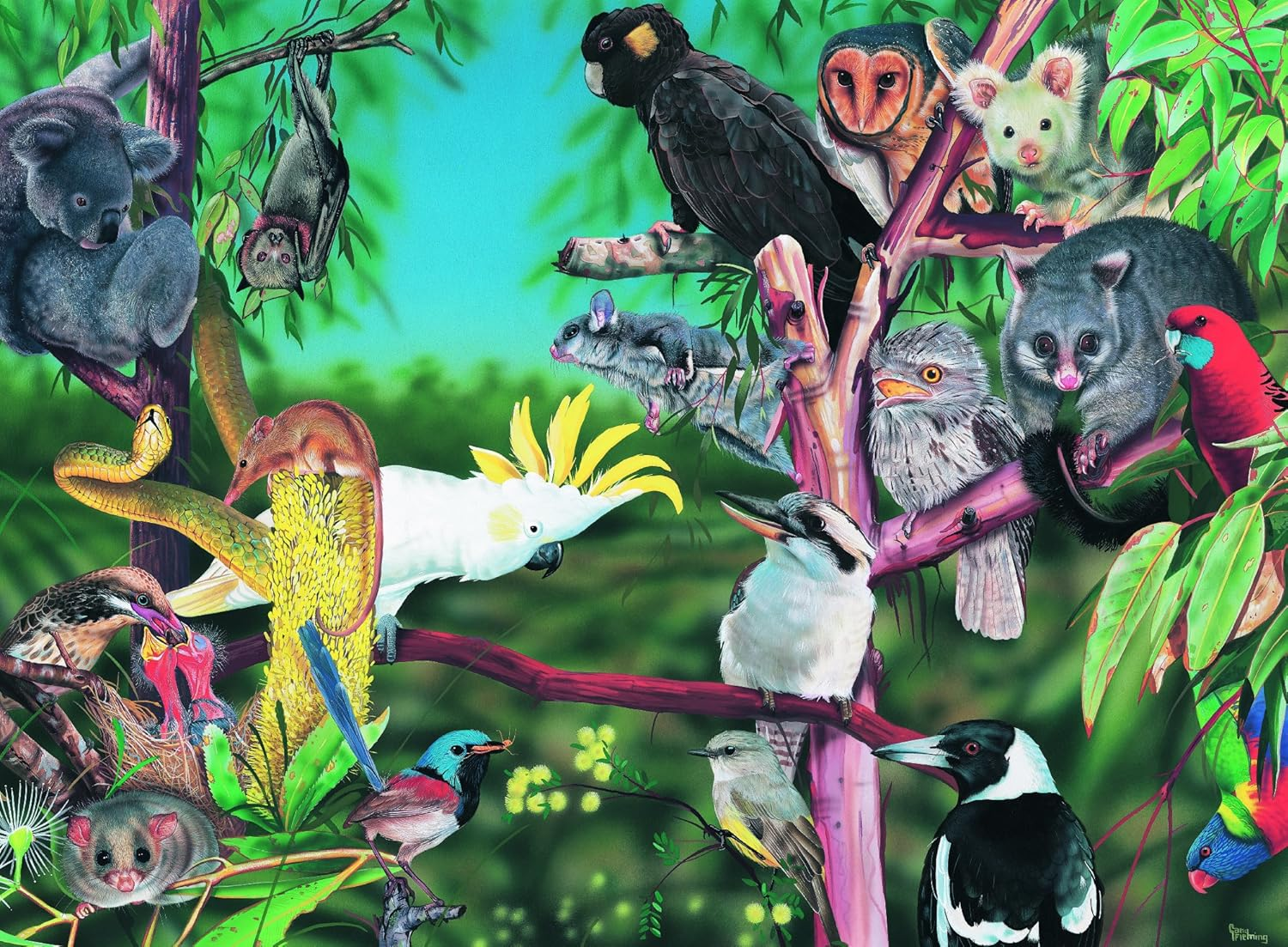 Blue Opal - Wild Aust in the Treetops 300 Pieces image number 1