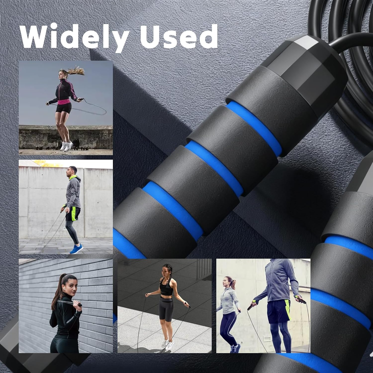 Adjustable Jump Rope Premium Tangle-Free Skipping Rope for Cardio Exercise, Boxing, Aerobic Training, and Speed Workouts, Ergonomic Handles and High Speed Ball Bearings for All Fitness Levels image number 3