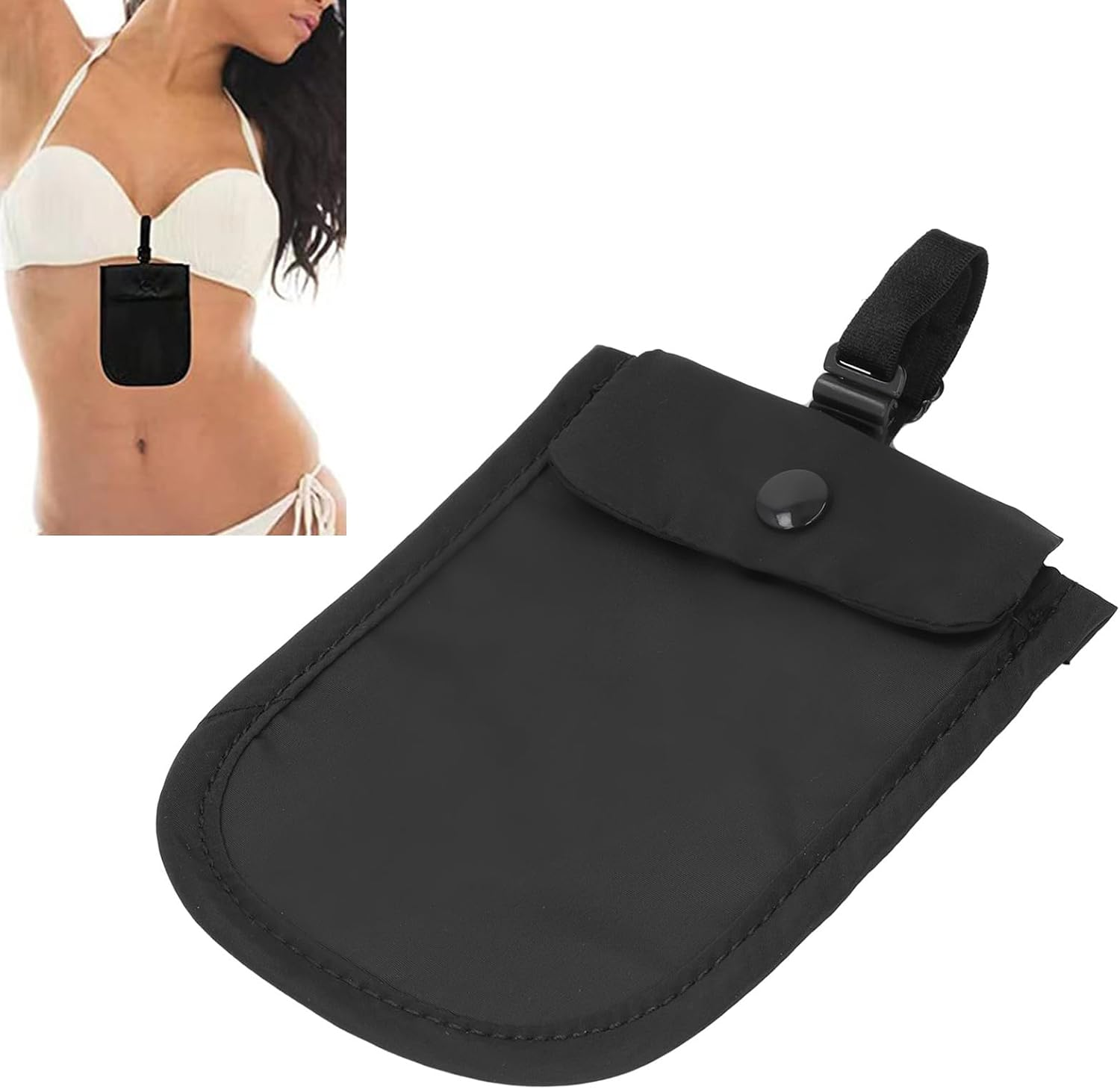 For Hidden Bra, for Wallet, Portable Slim Pickpocket - Proof Washable Waterproof Concealed Bra Pouch, for Passport Phone image number 2