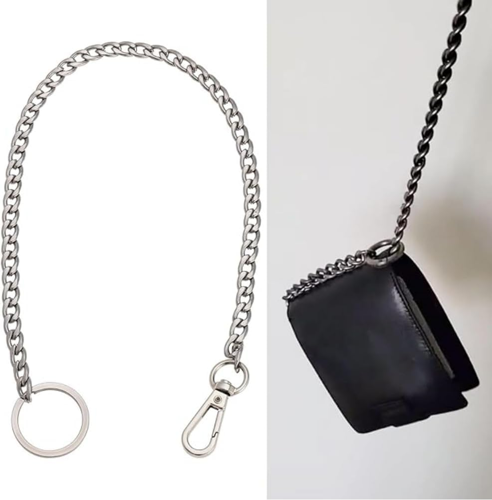 Stainless Steel Trouser Wallet Chain, 42Cm Long, 2-Piece Set, Silver image number 5