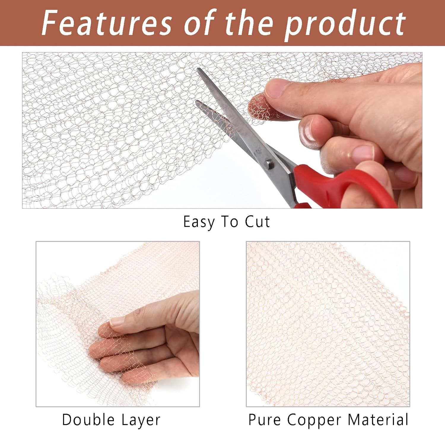 9.8Ft Pure Copper Slug Repellent Tape - Rat Control & Snail Deterrent for Gardens, Pet-Friendly Barrier Mesh, Indoor Use for Plant Protection image number 2