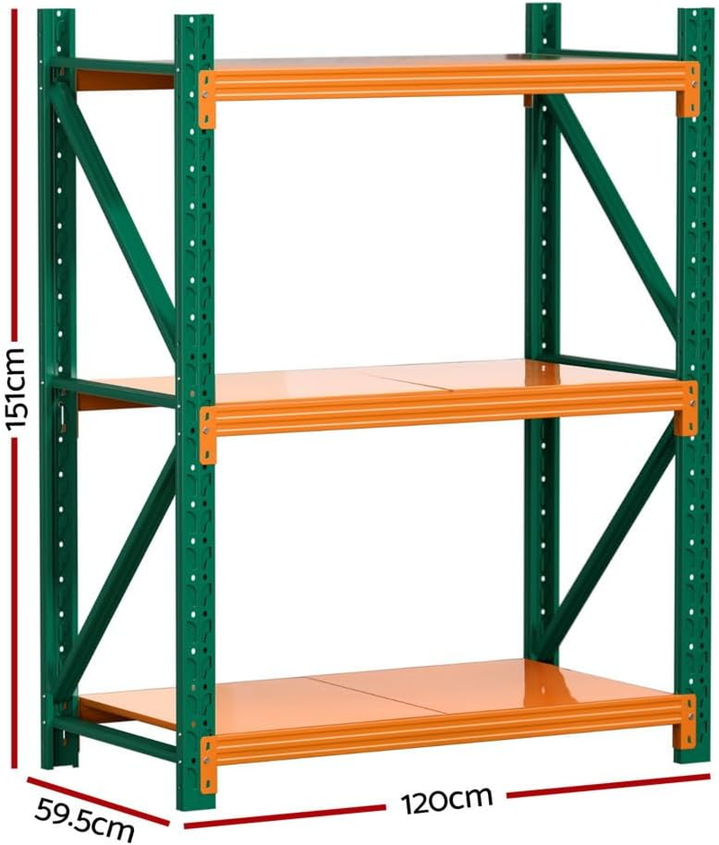 Giantz Storage Shelves 1.5M High Garage Shelving, Industrial Steel Warehouse Racking Storage Shelving Unit with Adjustable 200Kg Capacity Tiers image number 2