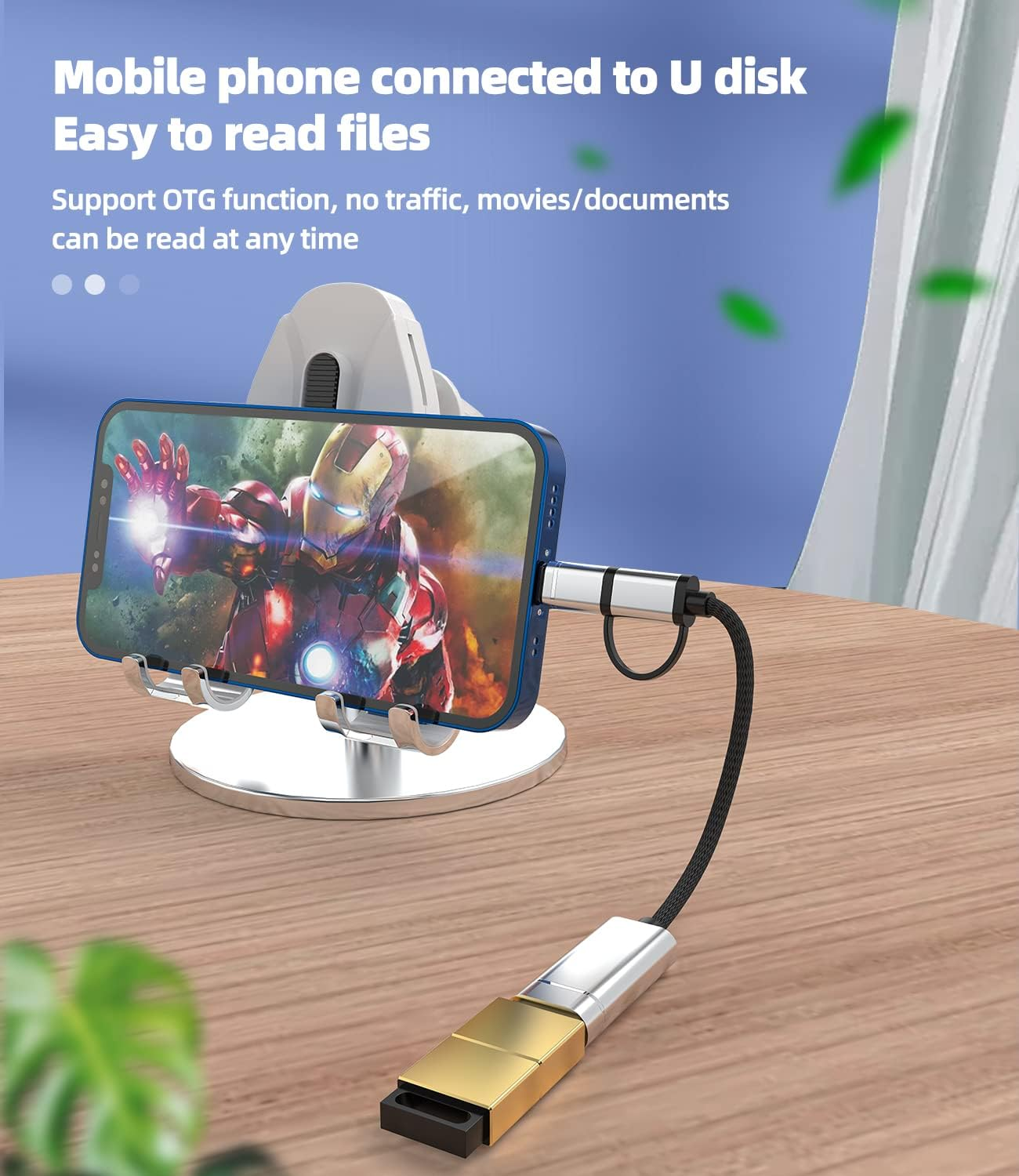 USB to Lightning Adapter OTG Cable USB-A Female Type C Male 3.0 Converter Thunderbolt Port Cord for Apple for Iphone15 Pro Max for Ipad 10 Air4/5 Mini6 Pro 12.9 Macbook Compatible