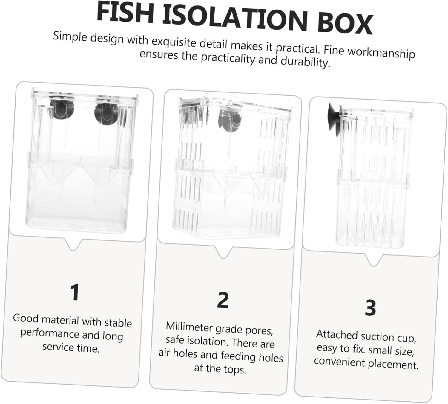 2Pcs Fish Breeding Isolation Box Double-Layer Aquarium Hatchery Container Large Size with Suction Cup for Fry Rearing and Fish Tank Separation in Aquatic Pet Breeding Random Color image number 6