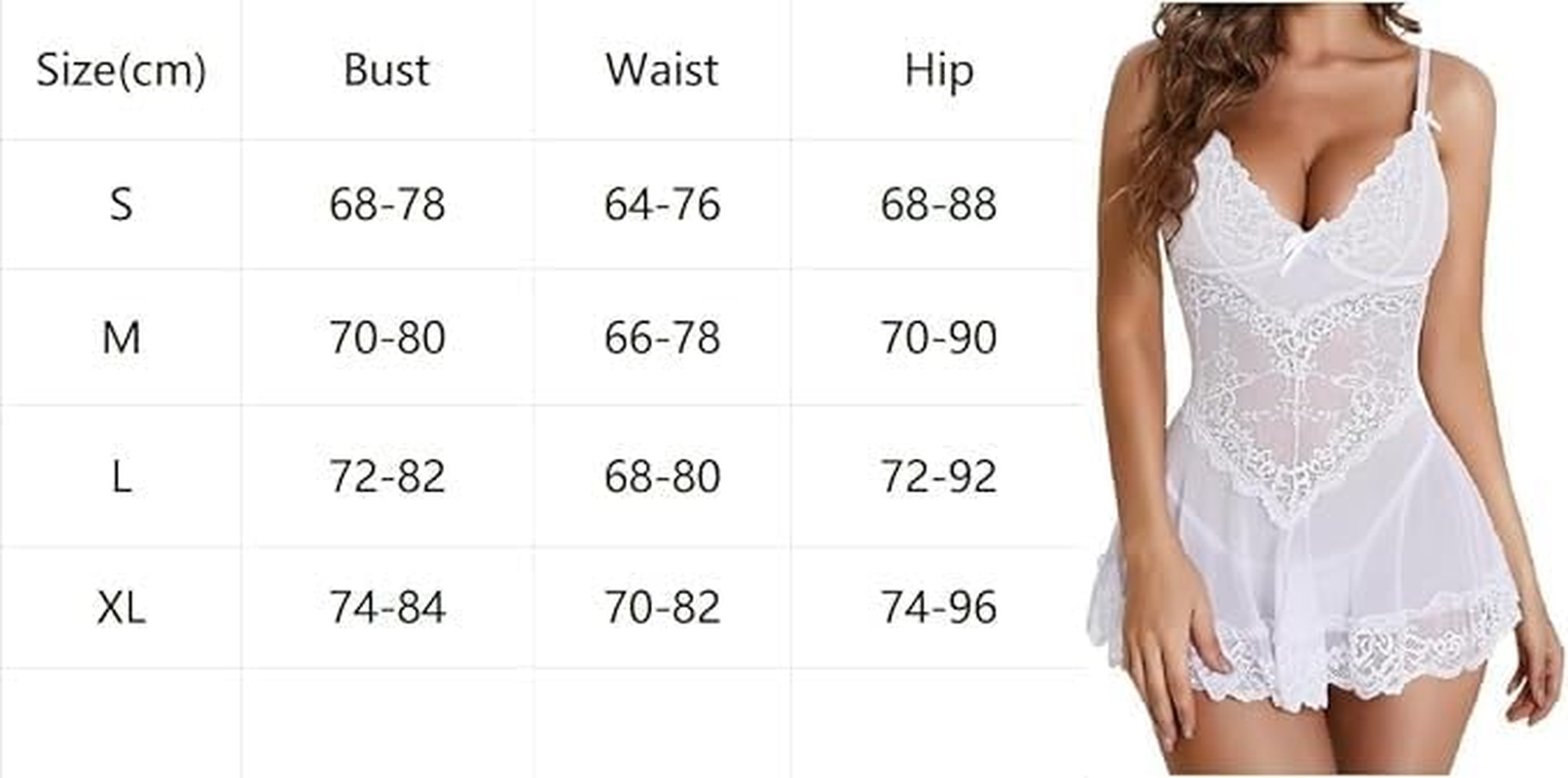 Women Sexy Lingerie Lace Babydoll Mesh Chemise Sleepwear Bridal Nightdress image number 2