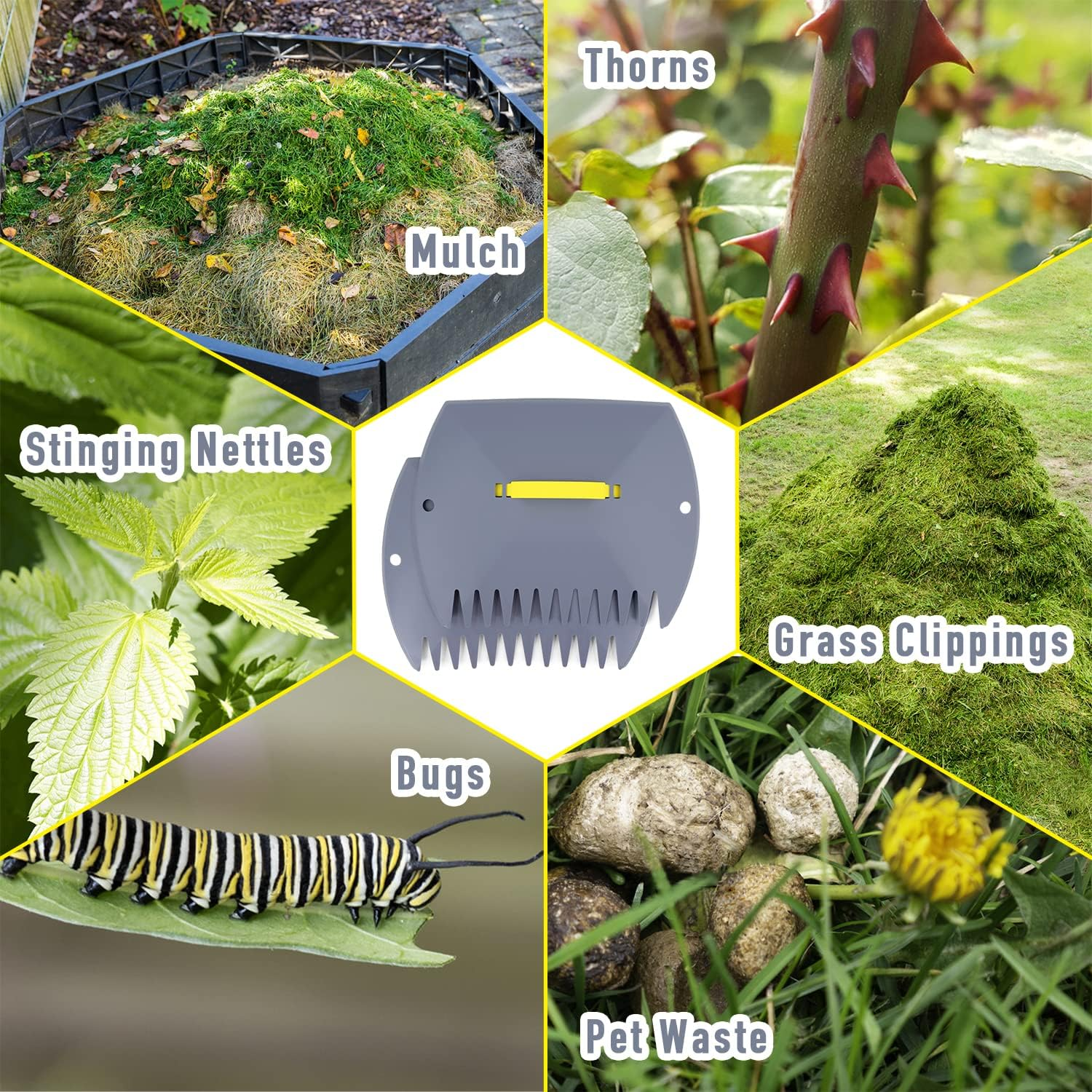 JARDINEER 2 Pair Leaf Grabbers Lightweight for Lawn Yard, Garden Leaf Collector Plastic, Hand Leaf Picker Upper with Handles for Picking up Leaves, Twigs or Debris image number 2