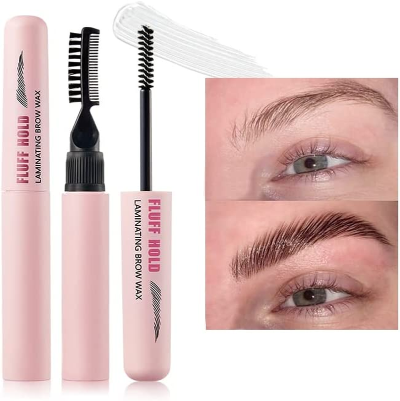 Eyebrow Gel Brow Styling Gel for Feathered & Fluffy Brows Clear Brow Gel No Sticky Long Lasting Eyebrow Setting Gel Healthy Waterproof Eyebrow Gel Brow Lamination Effect Women Men Home Use Makeup (Type A)