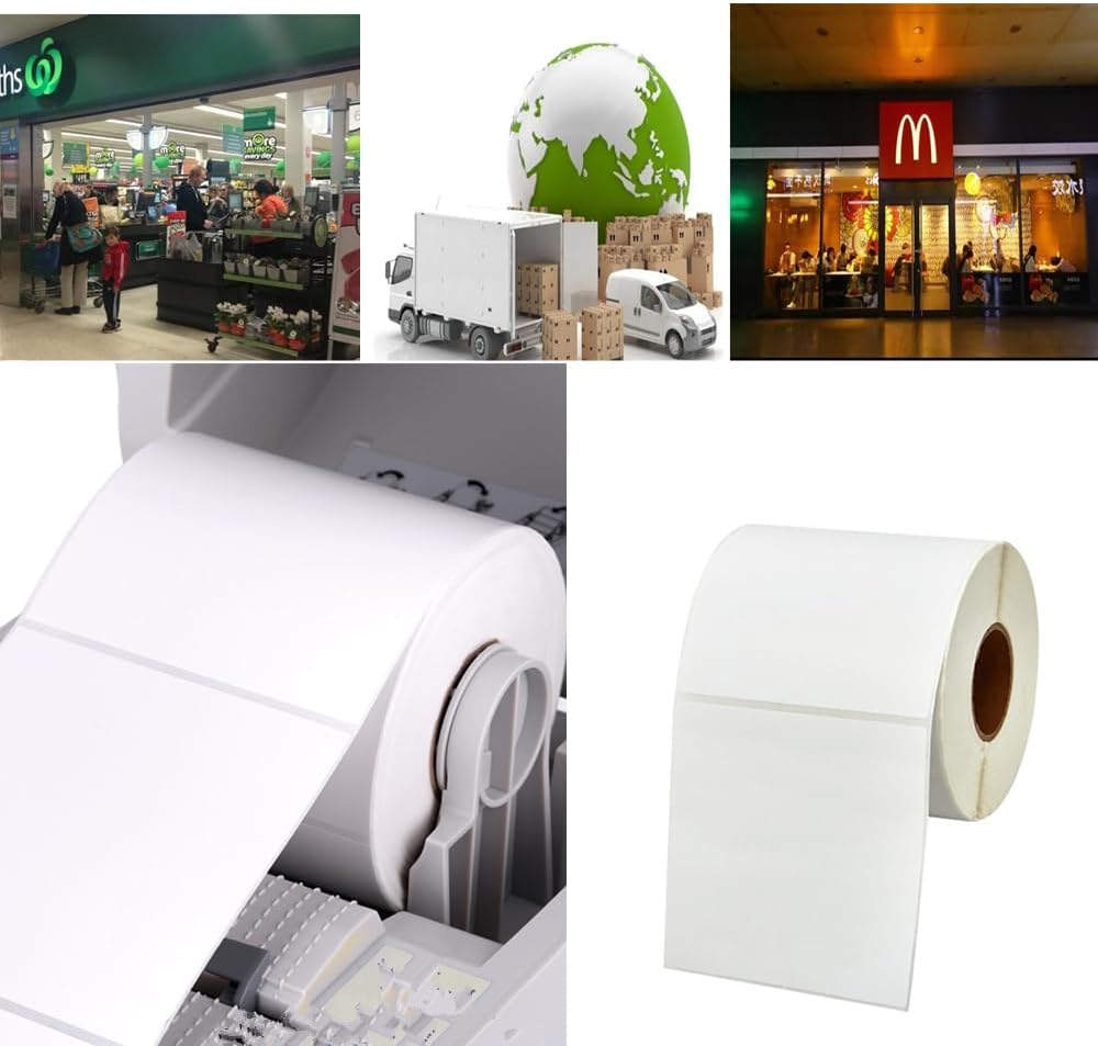 Thermal Labels 100 X 150 Mm Direct Thermal Labels, Barcode Printer Labels,Direct Thermal Labels Barcode Printer Labels Self Adhesive Label Sticker Address Labels(350 Labels per Roll) image number 2
