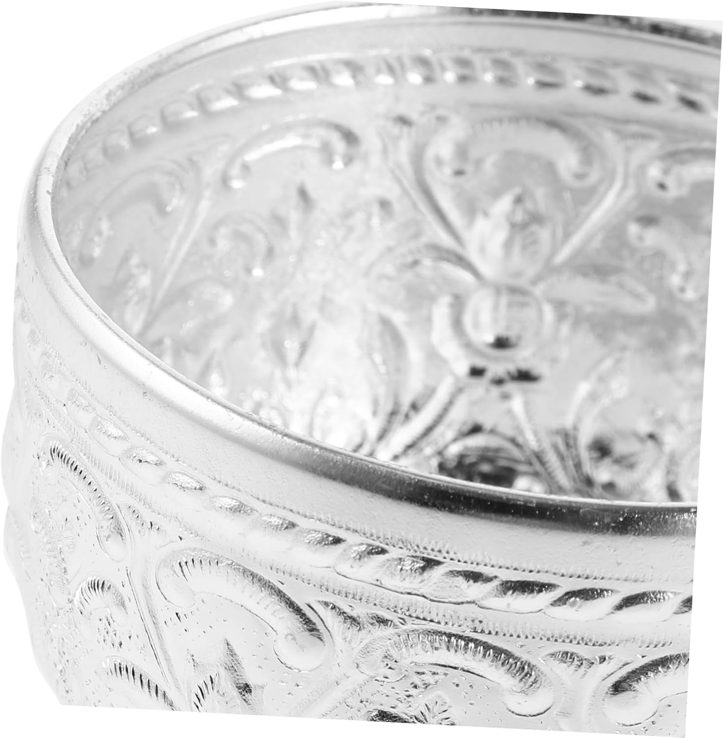 3Pcs Thai Traditional Carved Tin Bowl for Buddhist Offering Essential Oil Mixing image number 1