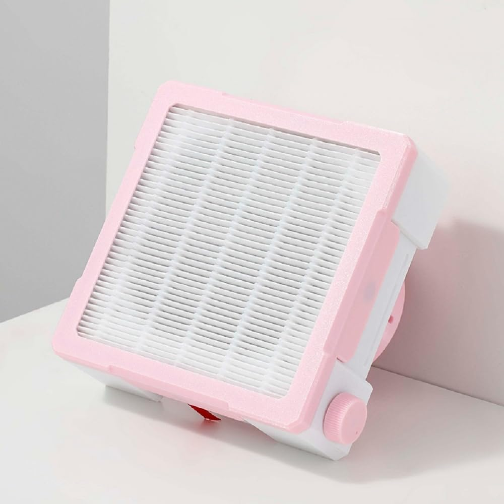 Nail Dust Collector with Reusable Filter, Powerful Vacuum Fan Vent Dust Collector Extractor, Electric Dust Suction Machine for Acrylic Gel Nail Polishing, Low Noise, Salon & Home