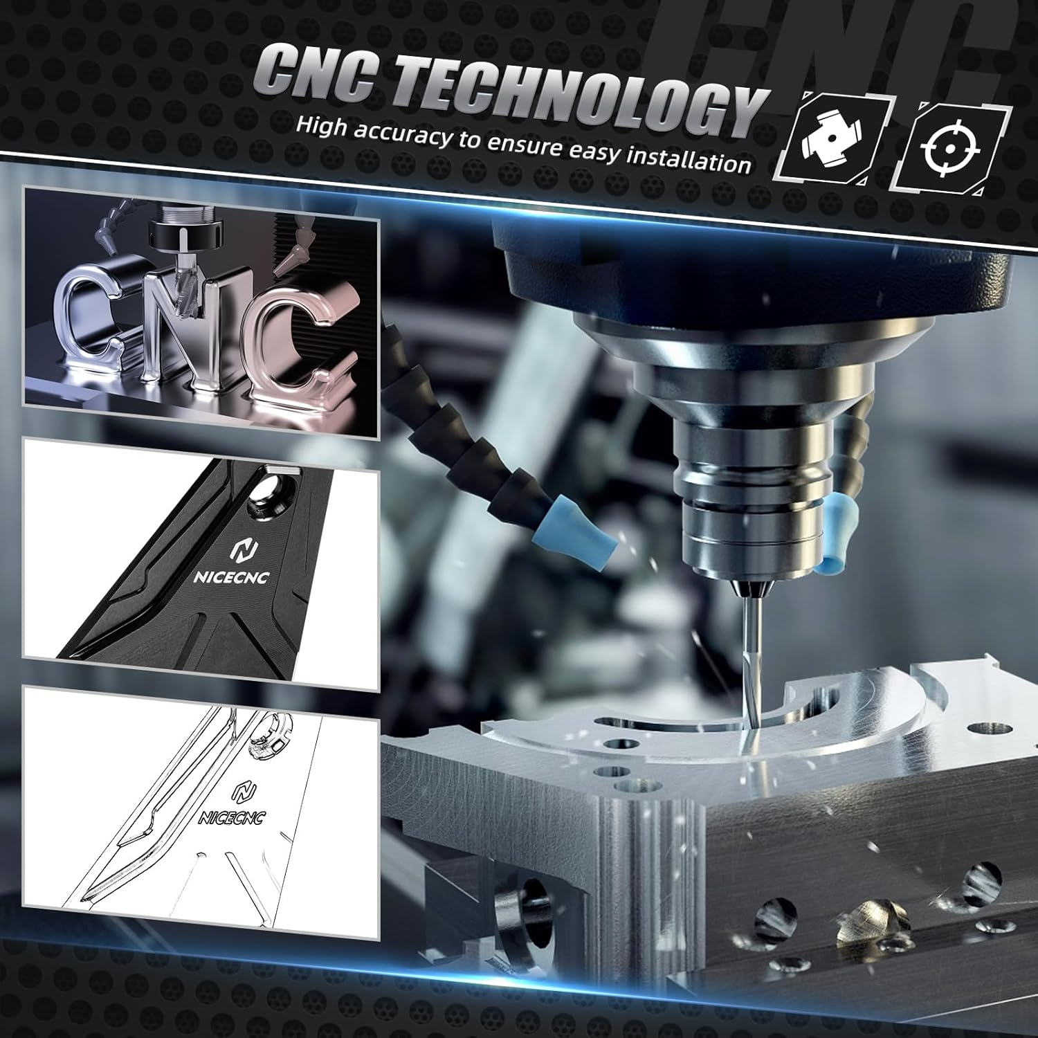 NICECNC Black Horn Cover Gap Cover Compatible with Surron Light Bee X Surron Light Bee S Surron Light Bee L1E Segway X160 Segway X260 See Fitment - Blue image number 7