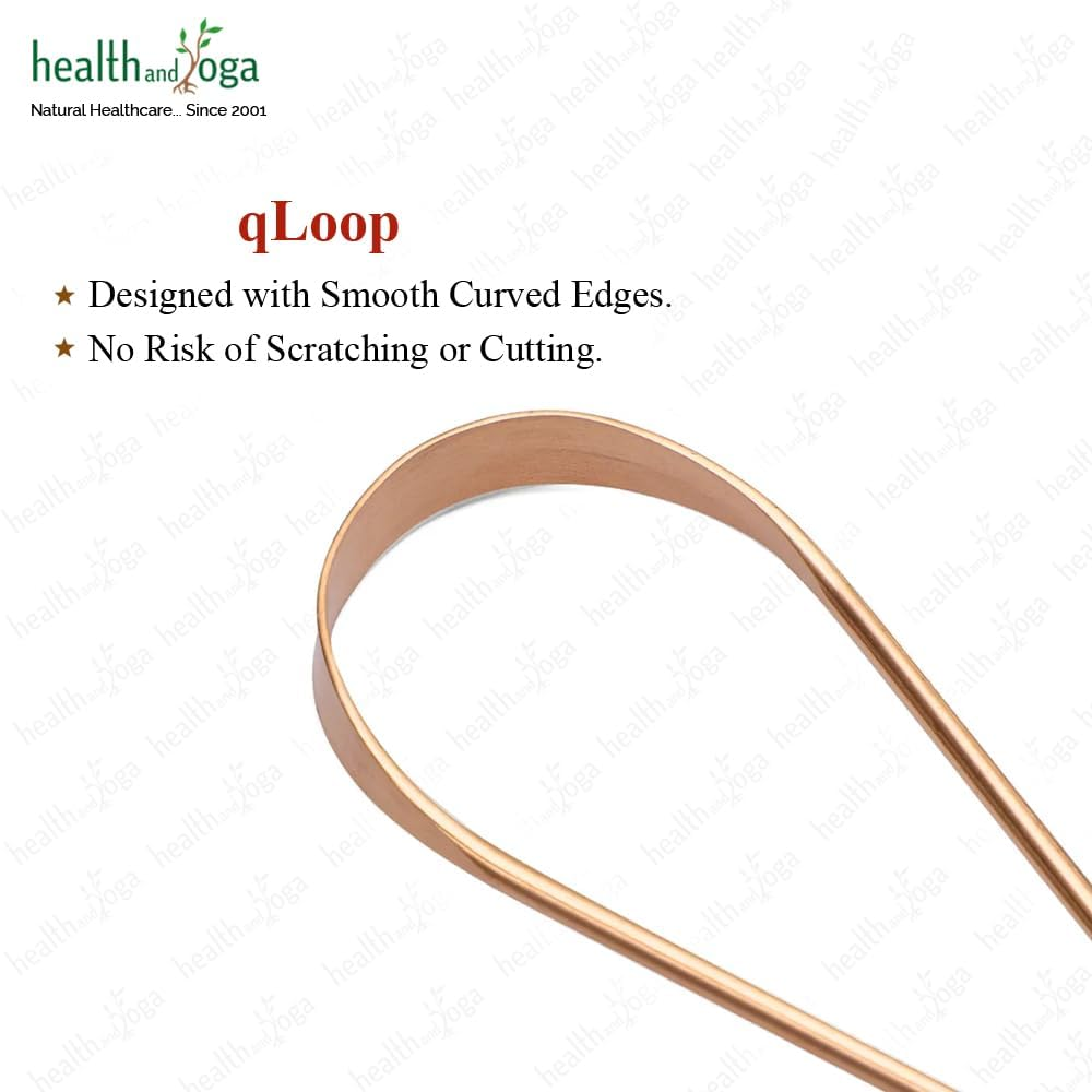 Qloop Copper Tongue Cleaner &ndash;Easy One Hand Use &ndash; Larger Surface Coverage &ndash;Ayurvedic Copper Health for Fresh Breath and Total Oral Hygiene (1) image number 6