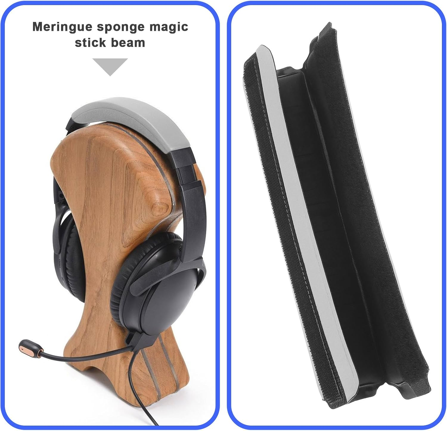 Ecsing Headband Pads Replacement Compatible with Bo-Se QC35 II/ QC35 Headphones Protein Leather Headband Pad Headband Cushion 150X28Mm Grey image number 1