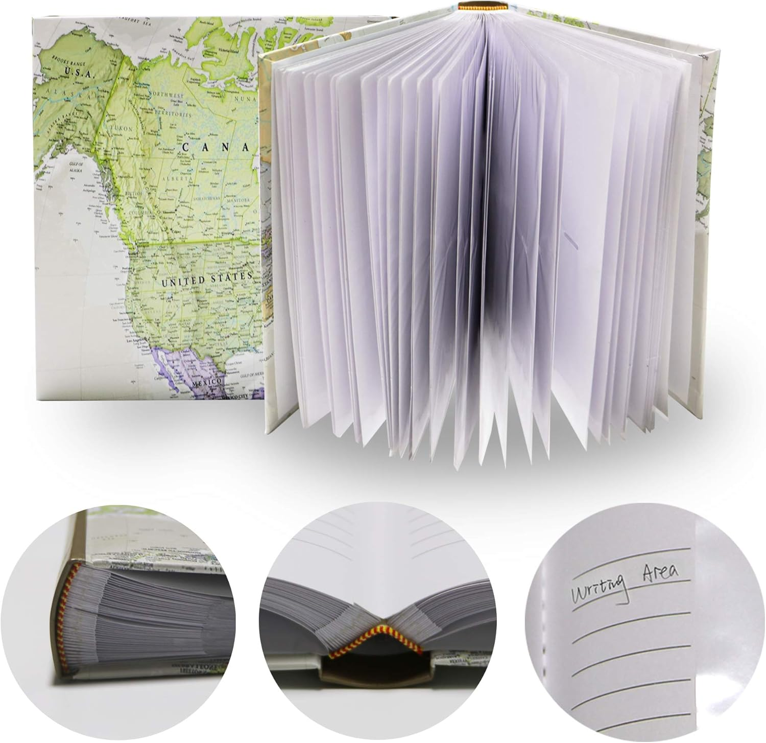 Holoary Photo Album 4X6 160 Photos Two Pictures per Page, Memo Writing Area for Each Pocket, 160 Pockets 4&rdquo;X6&rdquo;, Printed Book Cover Travel Design World Map Adventure image number 6