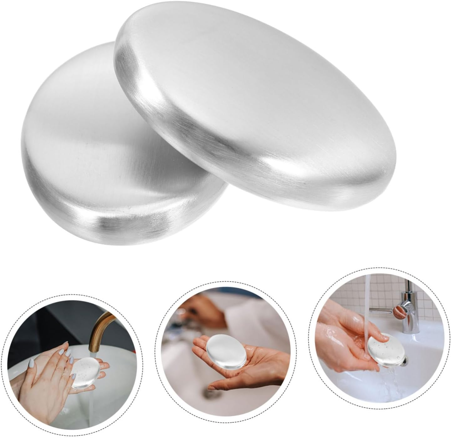 Zerodeko 2Pcs Odor Absorbing Metal Soap Bar Stainless Steel Soap for Kitchen Home Travel image number 6