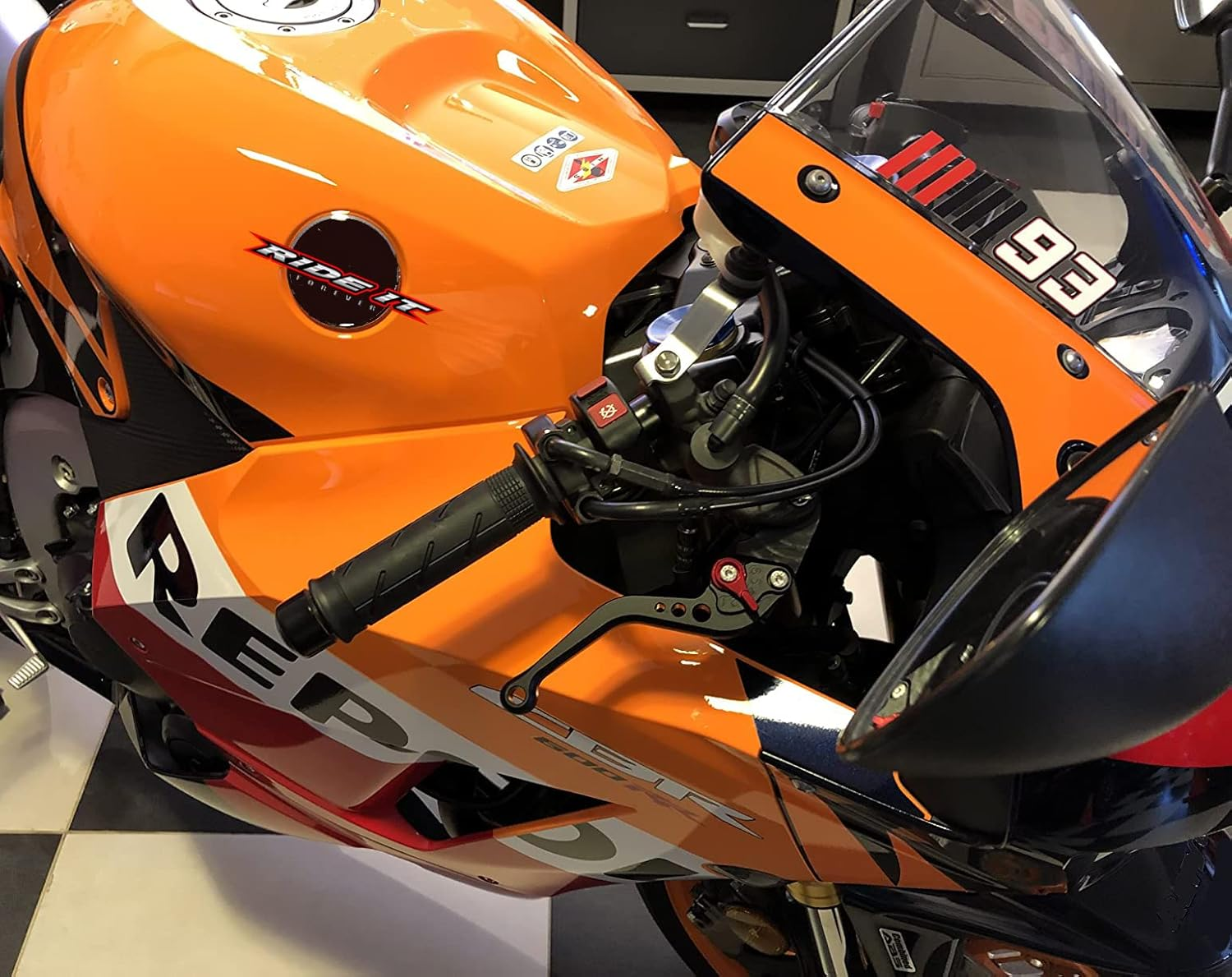 Short Brake Clutch Levers for HONDA CBR600RR 2007-2019,CBR1000RR/FIREBLADE/SP 2008-2019,Cb1000R/Neo Sport Cafe 2018-2019 Honda CBR600RR 2007-2016,CBR1000RR 2008-2016 Black image number 5