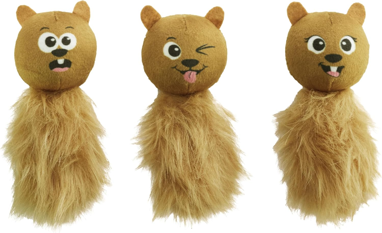 Outward Hound Nina Ottosson Plush Replacement Chipmunk Toys for Snuffle N' Treat Dog Ball Puzzle - 3 Pack image number 2