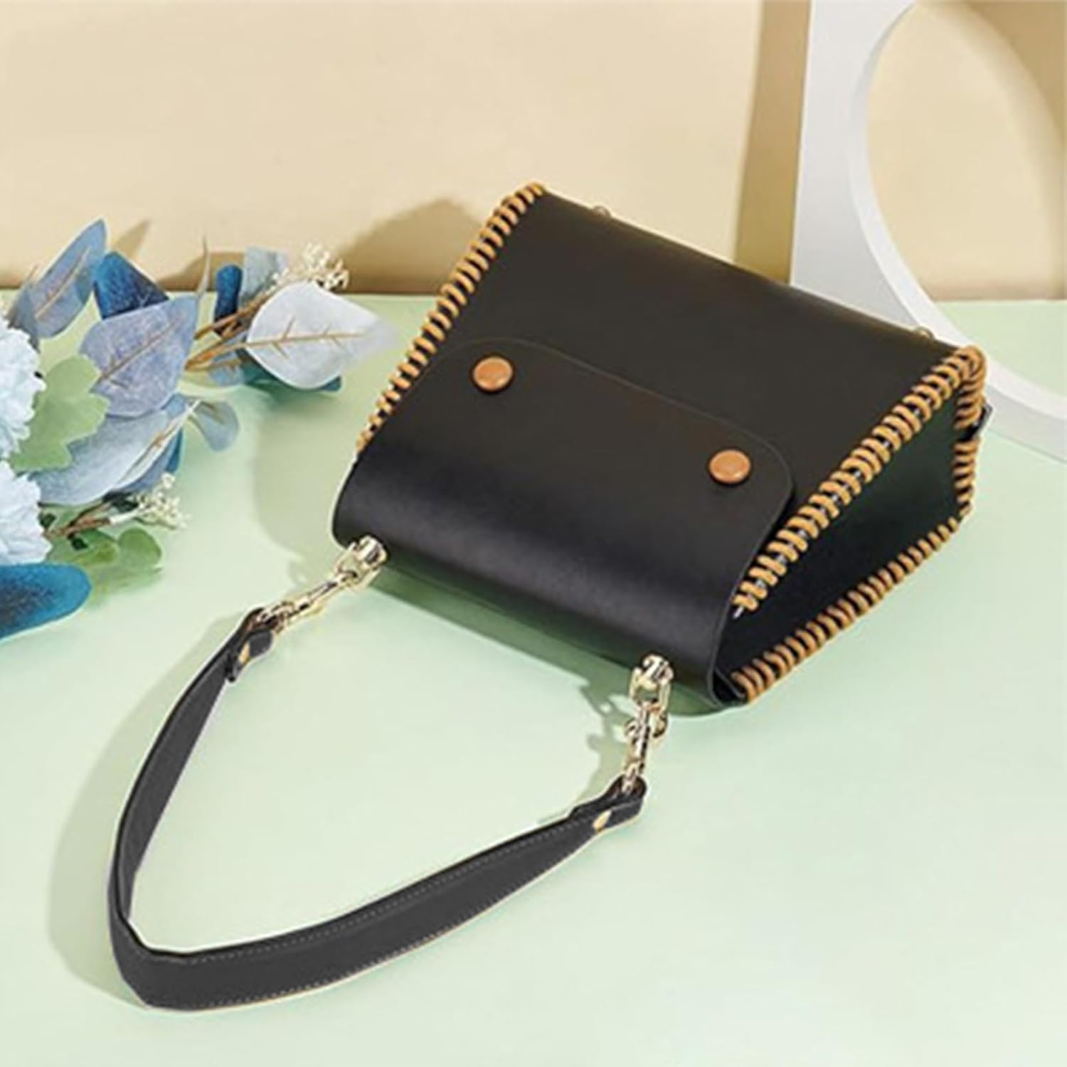 Find It Replacement Leather Made of Leather Shoulder Strap for Shoulder Strap, Pocket Sized | Sturdy Handle for Women, Men, Adults, Mother and Wife, Everyday Practical Life - Light Brown image number 5