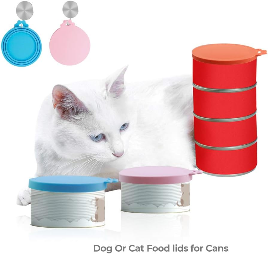 Yobbai 6 Pack Pet Food Can Lids, Food Safe BPA Free & Dishwasher Safe, Can Covers Most Standard Size Dog and Cat Can Tops