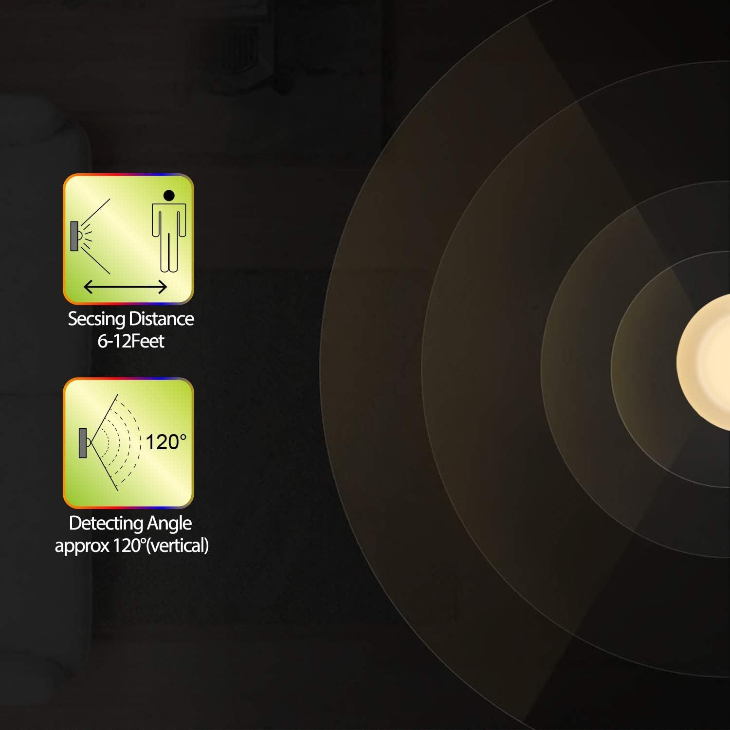 BETUS Motion Sensor Night Light, Battery Operated Lamp with 2 Sensored Modes - Retro Bedside Table Desk Lamp with Soft Ambient Light for Bedroom, Living Room, Kitchen Kids Room image number 6