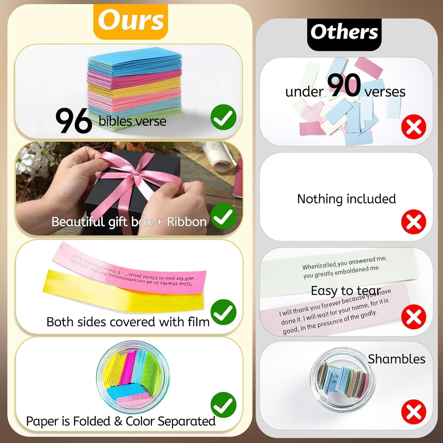 Bible Verse Jar, Read Me When Bible Verses Jar for Emotions and Feelings, Bible Verses in a Jar, Prayer Hope Jar, Comes with a 48-Inch Ribbon Bow. (Bible Jar of Emotions and Feelings) image number 2