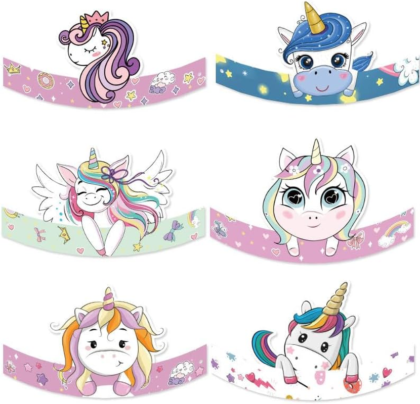 Buziba 12Pcs Rainbow Unicorn Party Glasses Decoration Unicorn Birthday Party Hats Unicorn Paper Eyeglasses Photo Booth Props Party Favor image number 3
