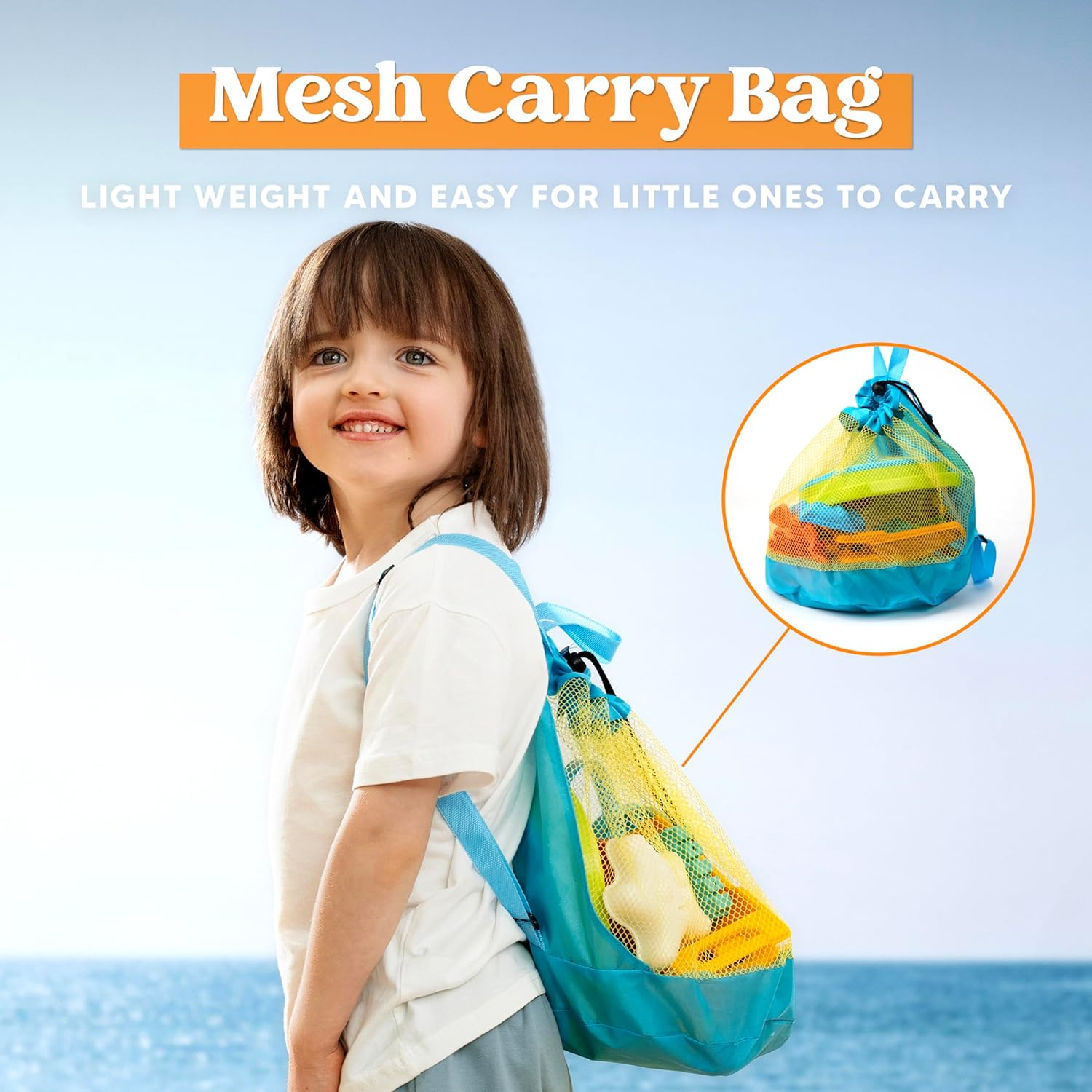 Sloosh Beach Sand Toys Set - Dump Truck Car Toy with Sand Molds for Toddlers Outdoor Play, Collapsible Foldable Buckets Mesh Bag Shovels Castle Animal Mold Sets, Kids Ages Sandbox Toys (Animals) image number 5