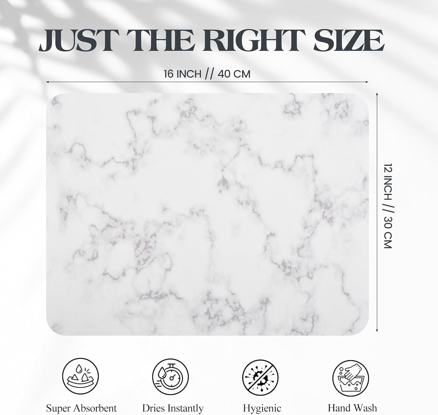 12X16 Inch Marble Stone Drying Mat for Kitchen Counter Super Absorbent Dish Drying Mat Diatomaceous Earth Quick Dry Dish Mat（1 Pc ） image number 5