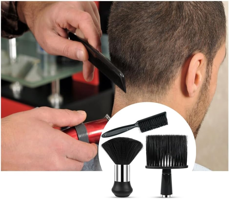 GYWHOOFT Pack of 3 Hairdressing Brush Neck Brush Hairdressing Brush for Hairdressing Salon Neck Duster Brush Cleaning Brush for Dusting the Neck Hairdressing Brush