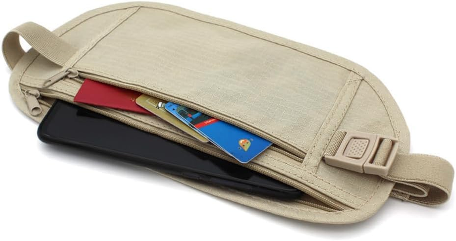 Yuanyoutong Secure Travel Money Belt, Anti-Theft Passport Holder Travel Wallet for Men Women, Hidden under Clothes Belt Wallet, Security Travel Pouch, Waterproof Waist Bumbag for Money, Cards And image number 1
