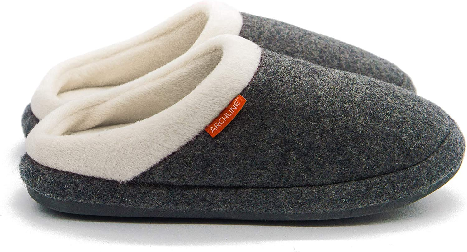 ARCHLINE Open Grey Marl Comfortable Orthotic Slippers image number 1