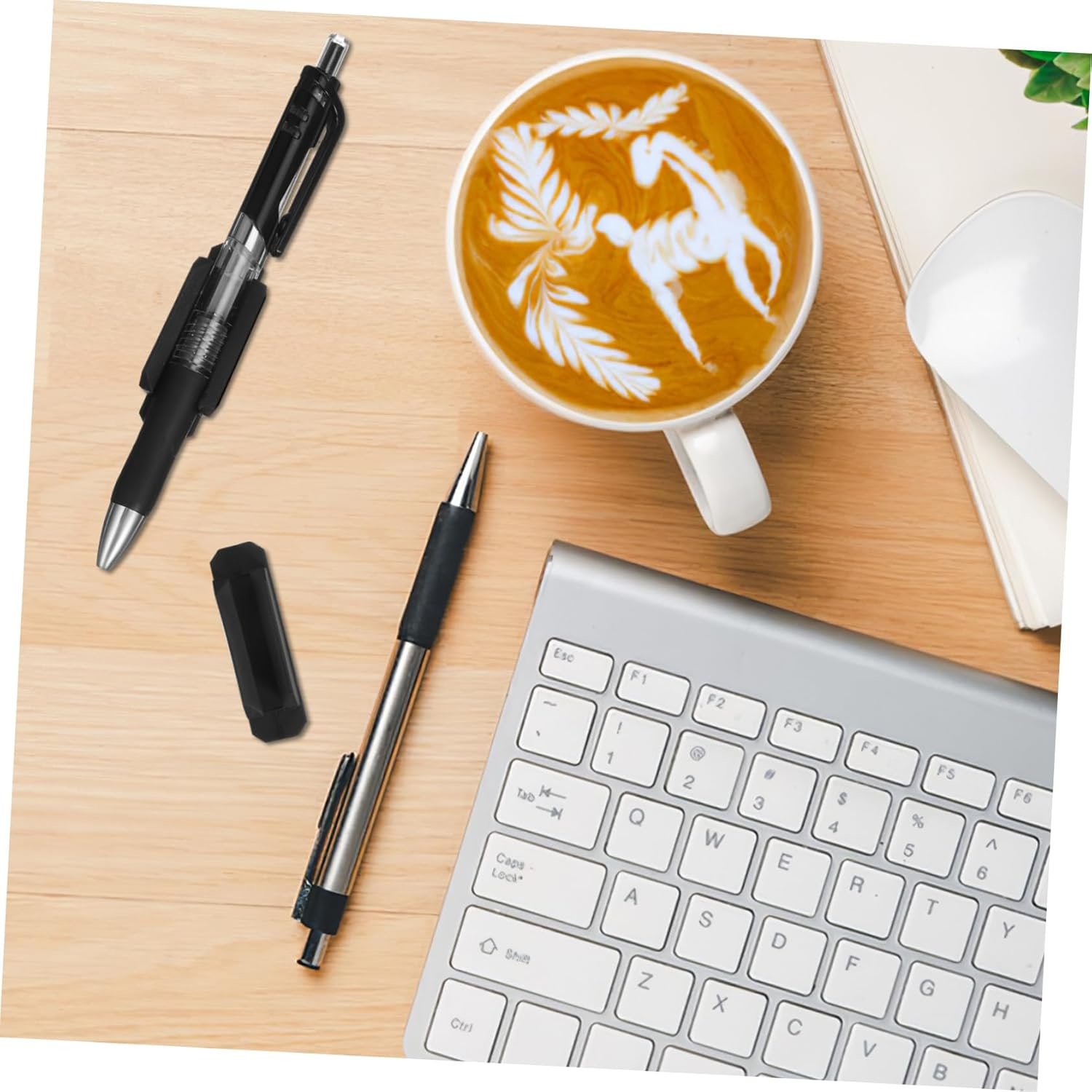 20Pcs Black Silicone Pen Holder Stick on Pen Clips Adhesive Pencil Organizer for Desk Classroom Teacher Accessories Desktop Storage