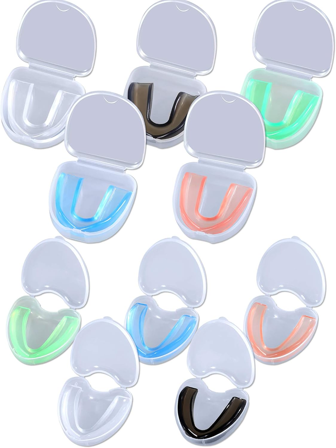 Hsei 10 Pieces Sports Mouth Guards Sports Mouth Protection Athletic Mouth Guard with Portable Box, 5 Colors image number 3